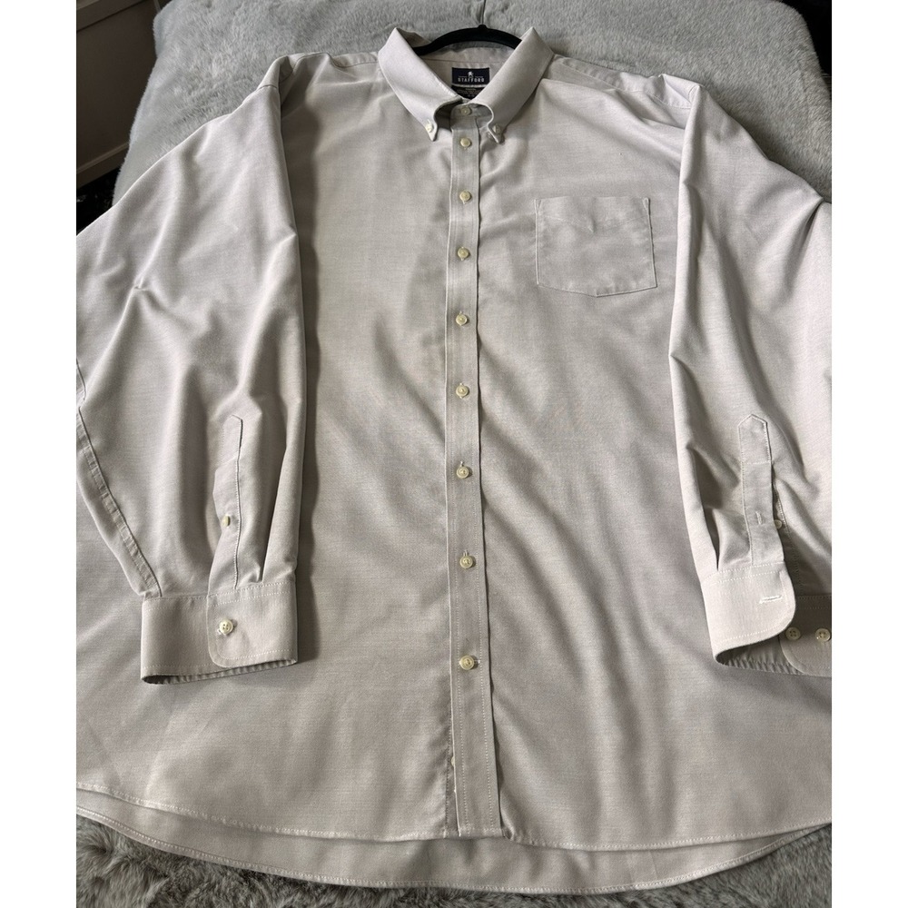 Stafford Mens Long Sleeve Shirt Gray Neck 22" Sleeve‎ 38-39
